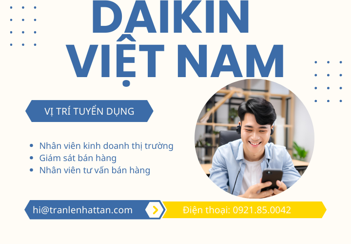 Tuyển dụng Nhân viên tư vấn bán hàng Daikin tại Mỹ Tho, Tiền Giang